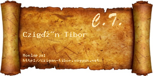Czigán Tibor névjegykártya
